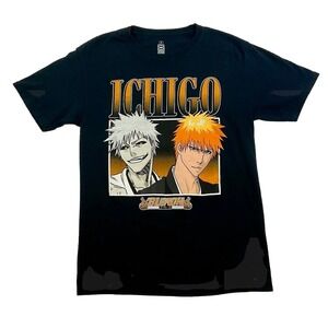Bleach Ichigo Anime Graphic Tee 20th Anniversary Black T-Shirt Small‎